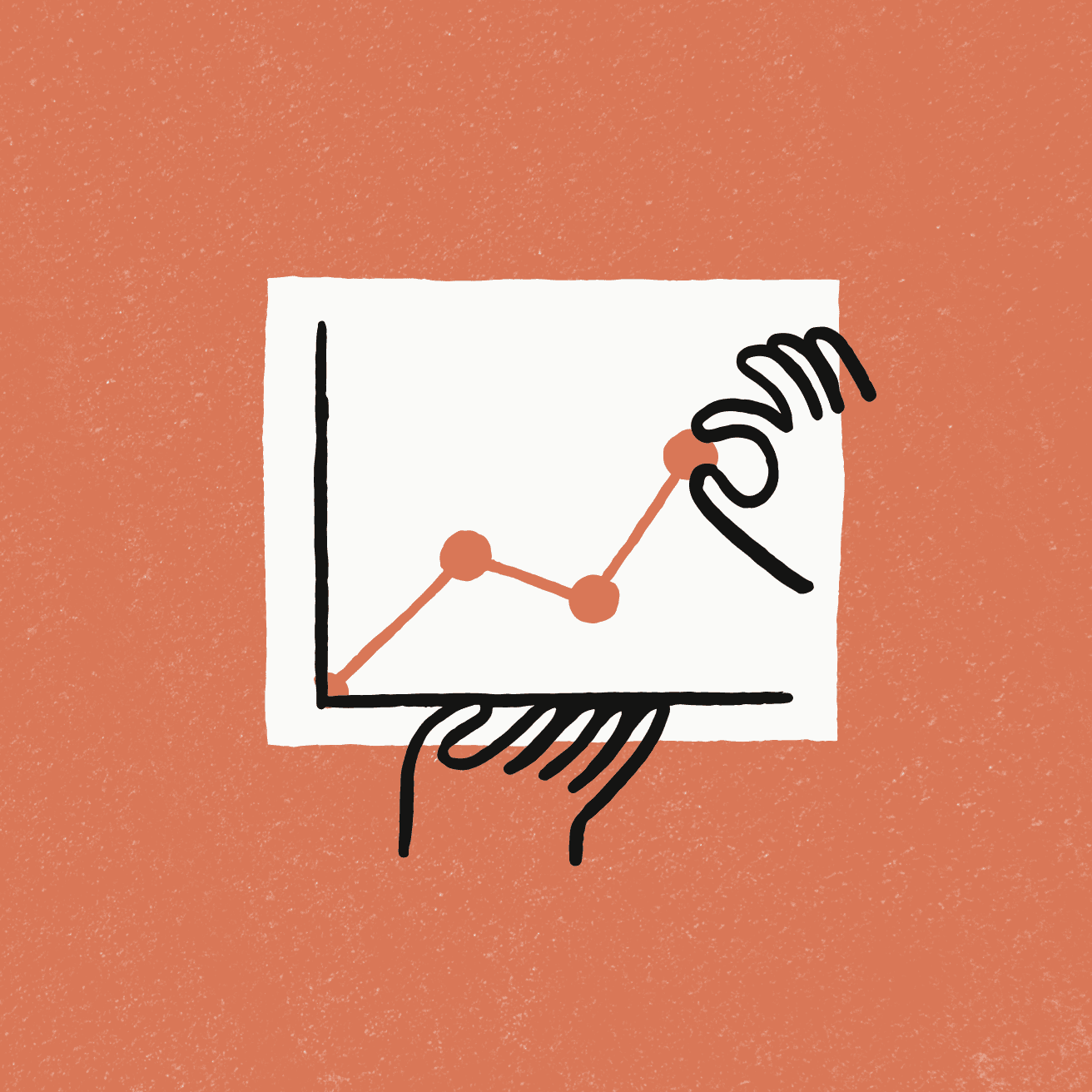 Visual of two hands engaging with a chart